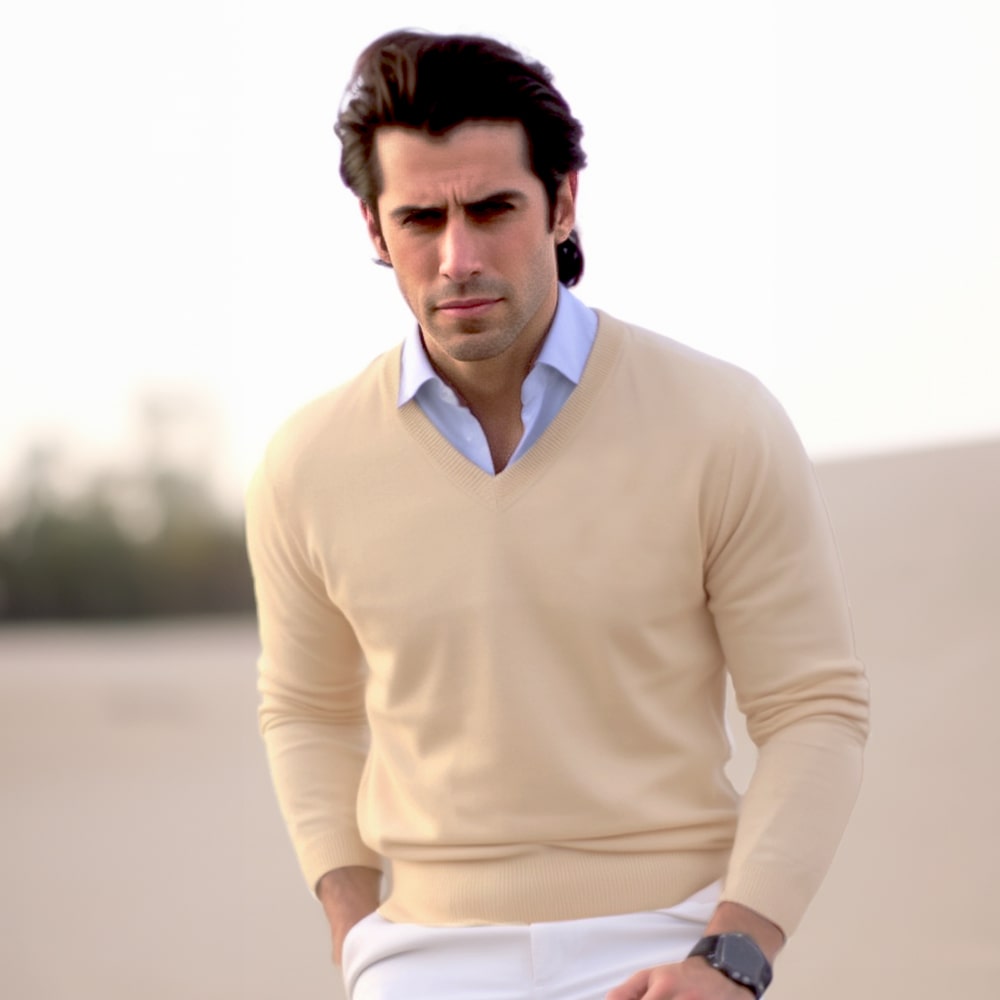 SP RHODES Men’s Hunter Tan Team Sweater