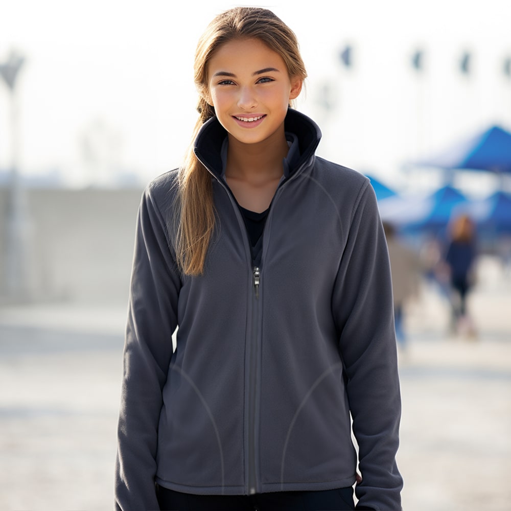 Youth Equestrian Fleece Riding Jacket Charcoal Grey